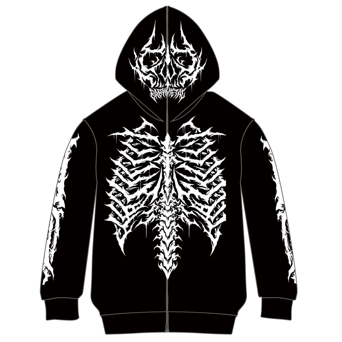 BONE FULL FACE ZIP HOODIE