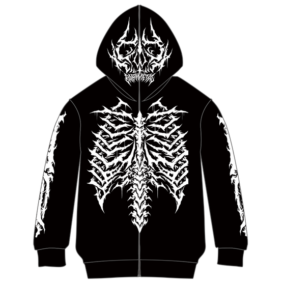 BONE FULL FACE ZIP HOODIE