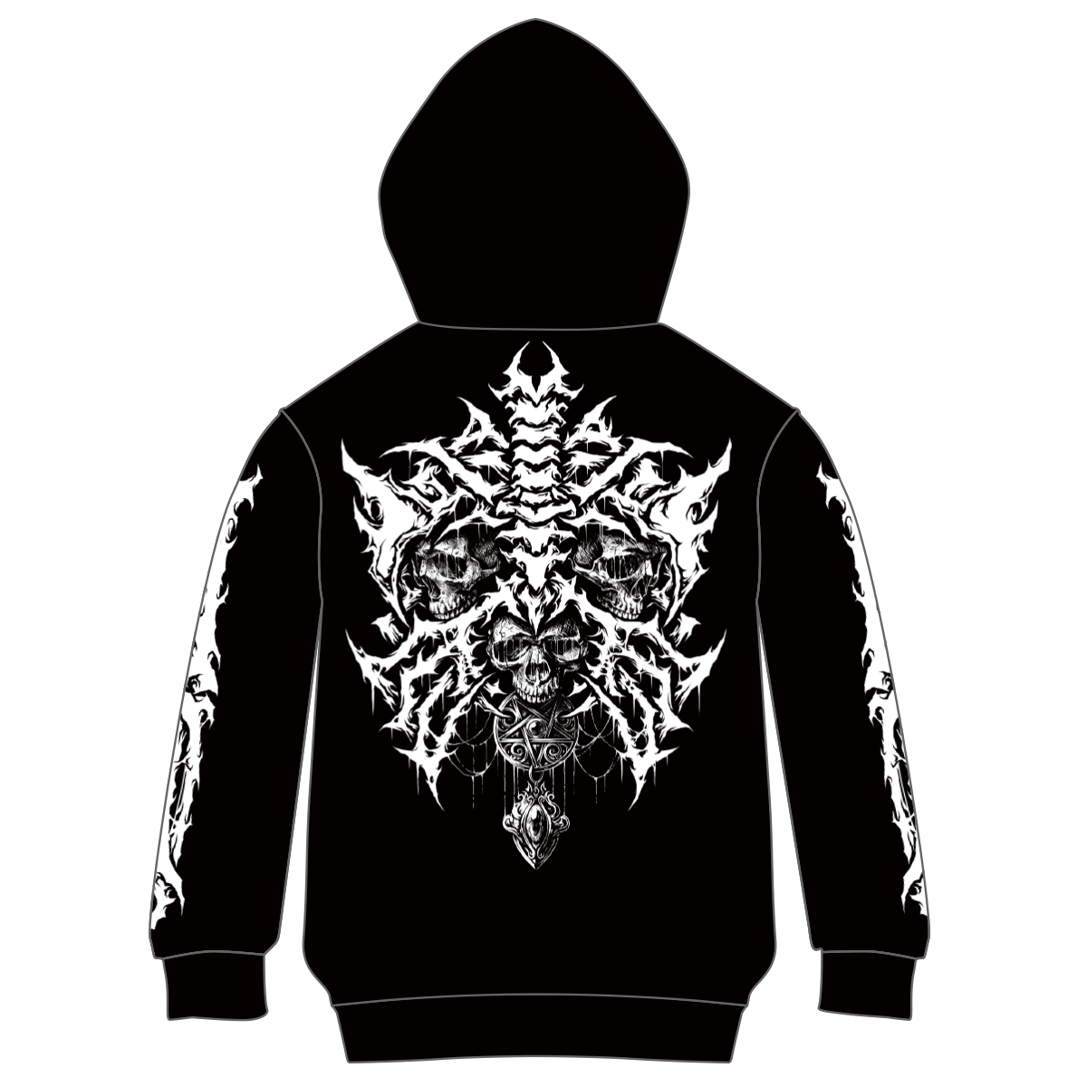 BONE FULL FACE ZIP HOODIE