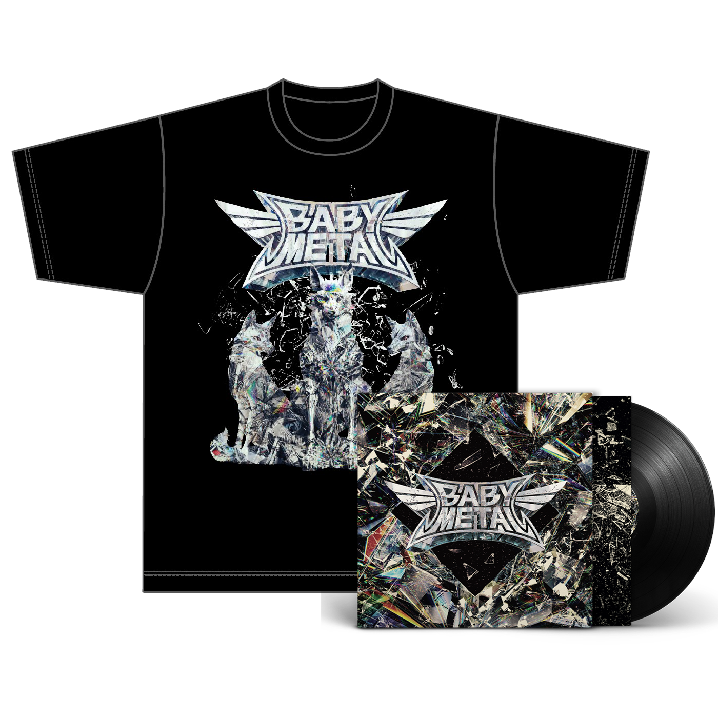 GLASS FOXES TEE & METAL FORTH LP FAN PACK. - BABYMETAL UK STORE GLASS FOXES TEE & METAL FORTH LP FAN PACK. - BABYMETAL UK STORE