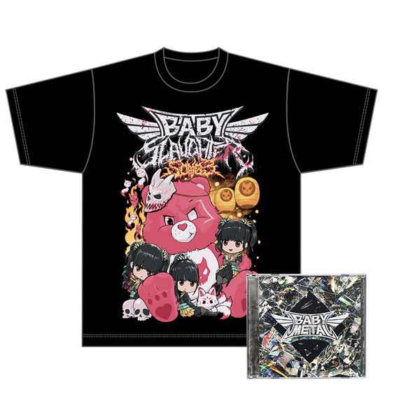 BABY SLAUGHTER BEAR TEE & METAL FORTH CD FAN PACK